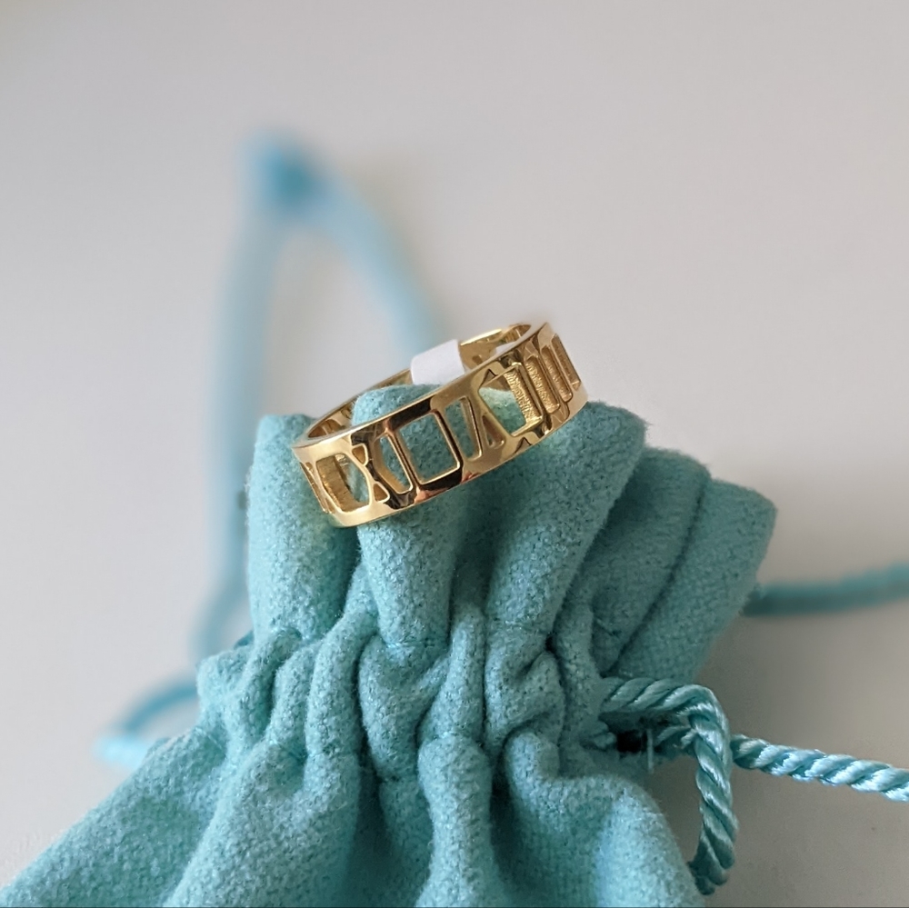 LAST ONE Tiffany Style ATLAS Fashion Gold Roman Numeral Ring 8